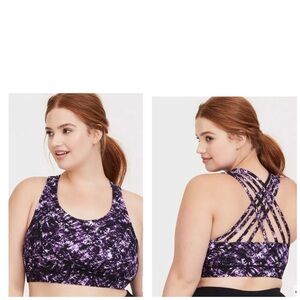 Torrid Black and Purple Crisscross Sports Bra 4
